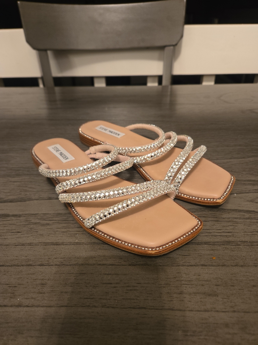 Steve Madden Women's Starie Slide Sandal Rhinestone 8.5